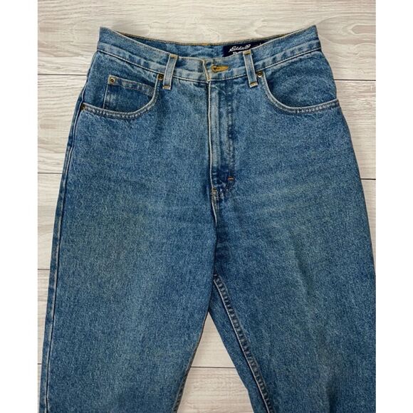 Vintage Eddie Bauer Womens Jeans Blue Size 6p High Rise Tapered Leg Denim - Picture 2 of 9